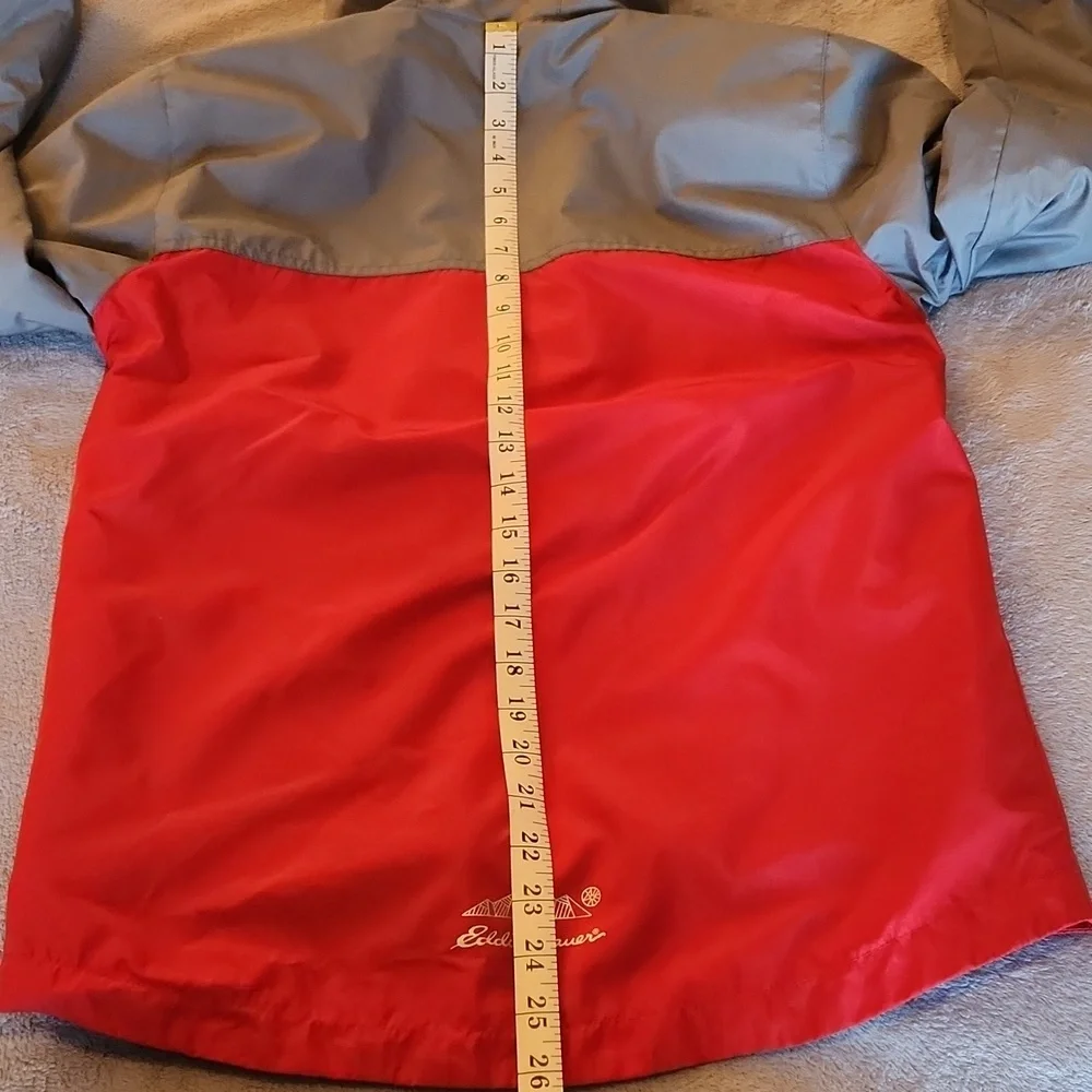 Eddie Bauer Boys Red and Gray coat Wth Removable Fleece Lining Size Large 14/16